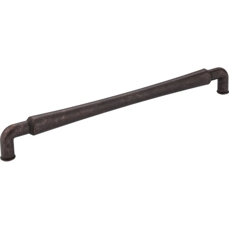 Jeffrey Alexander 12" Center-to-Center Distressed Oil Rubbed Bronze Barrel Bremen 2 Appliance Handle 537-12DMAC